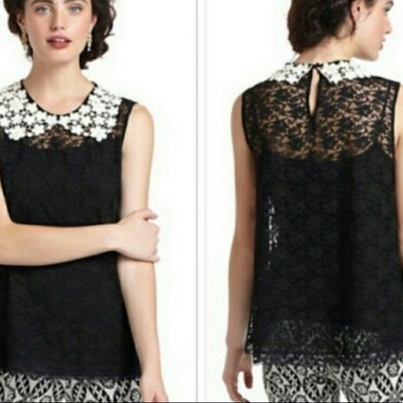 Anthropologie Tops - Anthropologie E by Eloise Black Lace Top